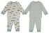 2 pyjamas bébé voitures/rayure blanc cassé - 1000022886 - HEMA