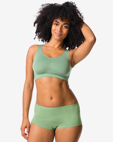 boxer femme confort parfait coton vert vert - 19602575GREEN - HEMA