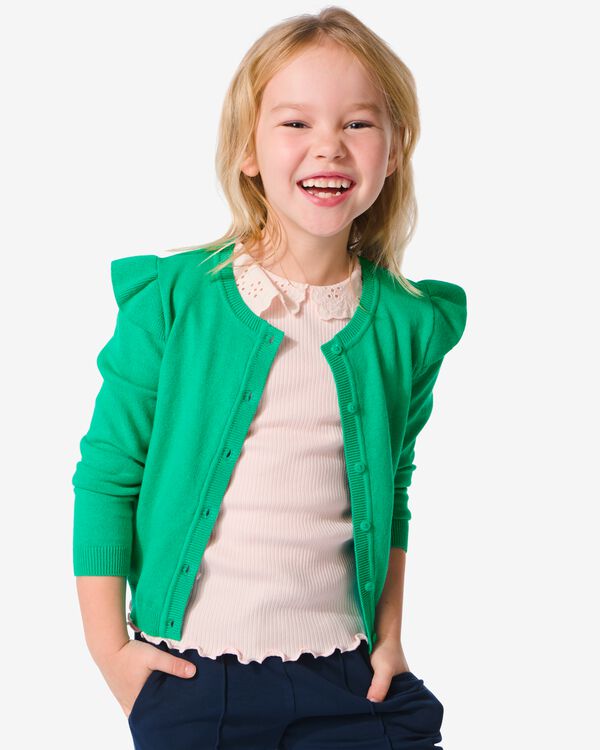 Kinder-Cardigan mit Rüsche grün grün - 30835151GREEN - HEMA