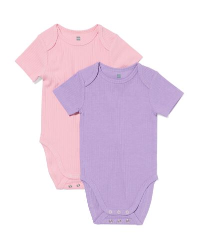 body b&eacute;b&eacute; &eacute;volutif bambou c&ocirc;tel&eacute; avec stretch animaux - lot de 2 lavande - 33317340LAVENDER - HEMA