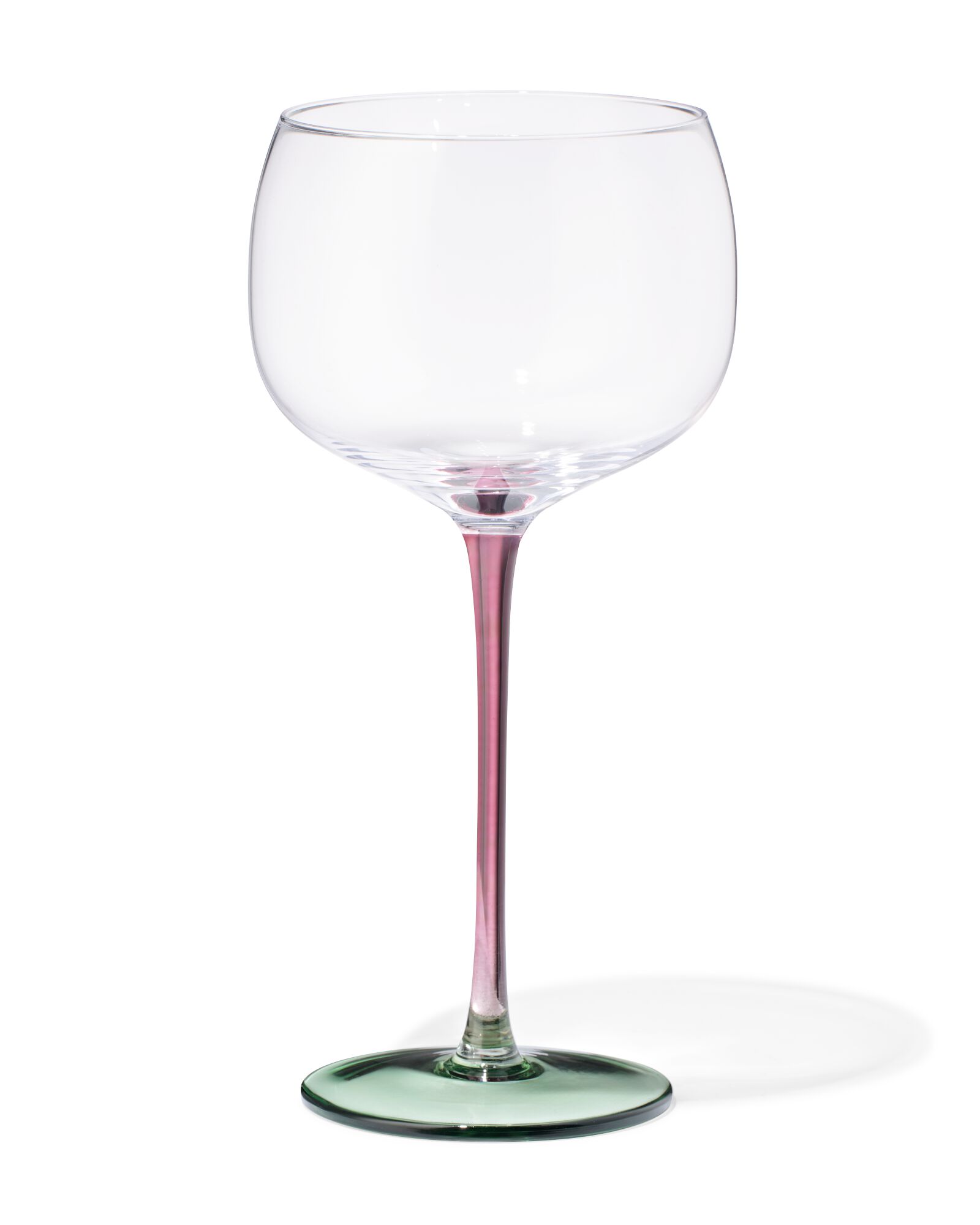 verre &agrave; vin 380ml verre rouge bordeaux avec du vert - 9401176 - HEMA