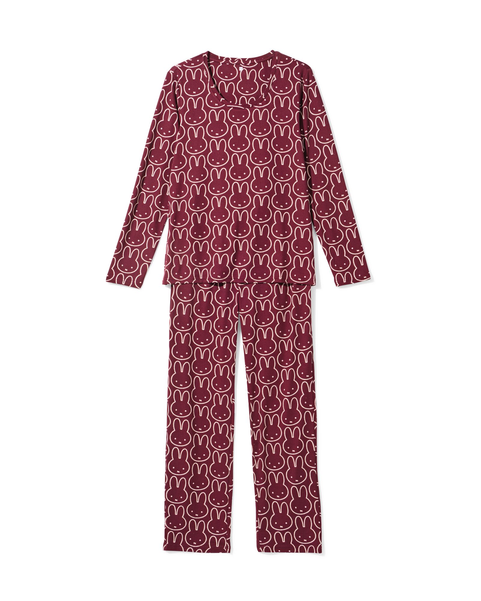 nijntje damespyjama micro bordeauxrood - 23400980BURGUNDYRED - HEMA