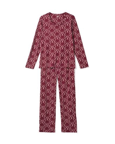 nijntje damespyjama micro bordeauxrood - 23400980BURGUNDYRED - HEMA