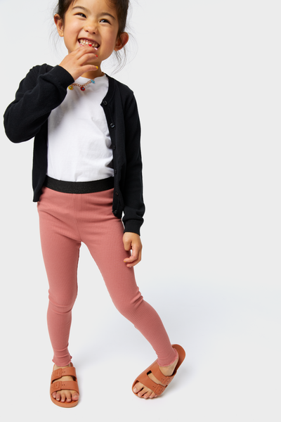 legging enfant côtelé avec bande à paillettes rose rose - 1000028080 - HEMA
