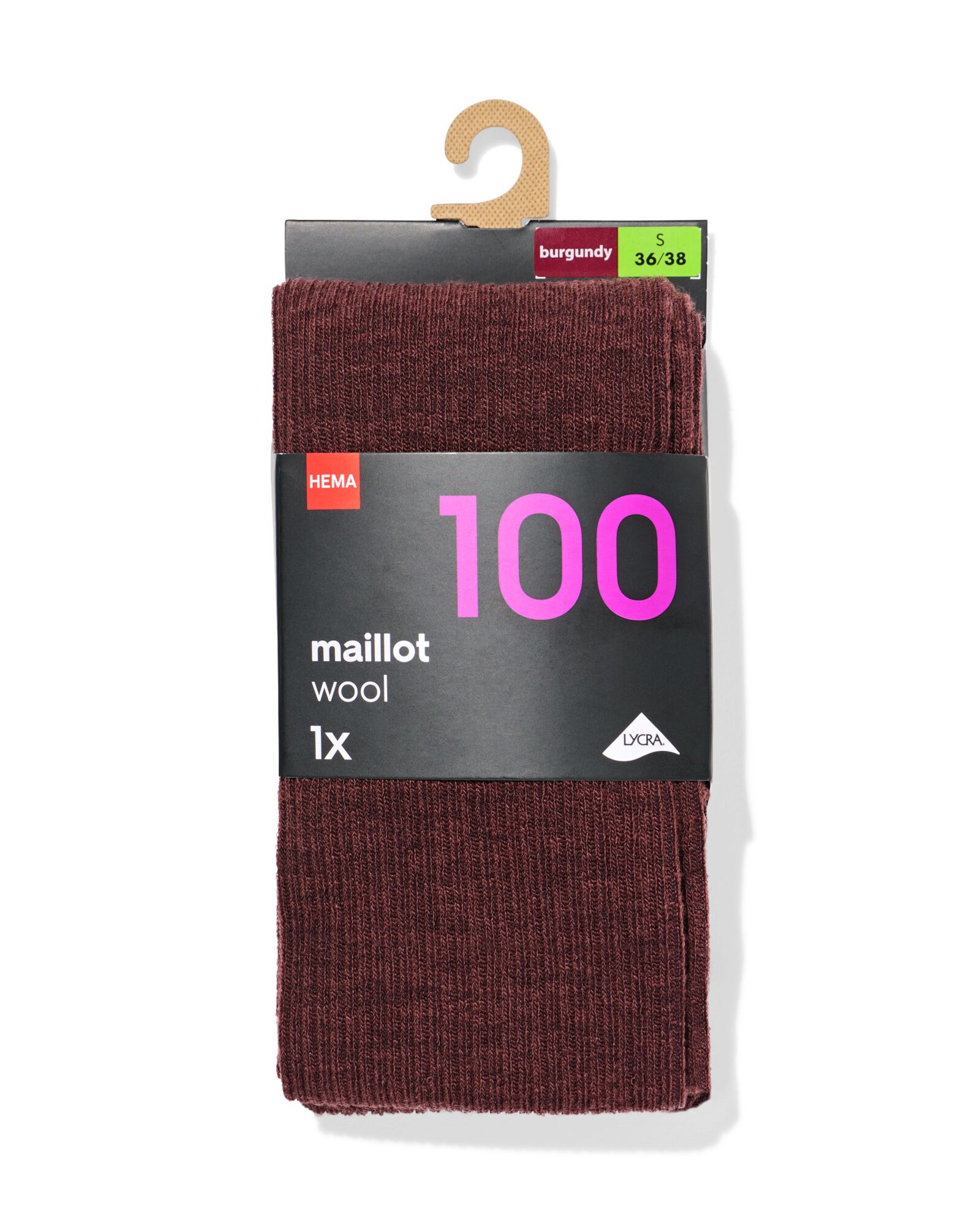 collants pour dames 100 deniers coton bordeaux bordeaux - 4072135BURGUNDYRED - HEMA