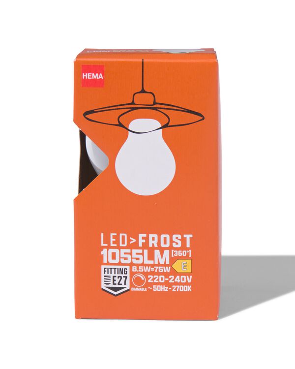 LED-Birne, Glas, Milchglas, E27 8,5 W, 1055 lm, dim - 20000063 - HEMA
