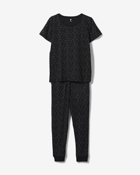pyjama femme en coton noir - 1000030234 - HEMA