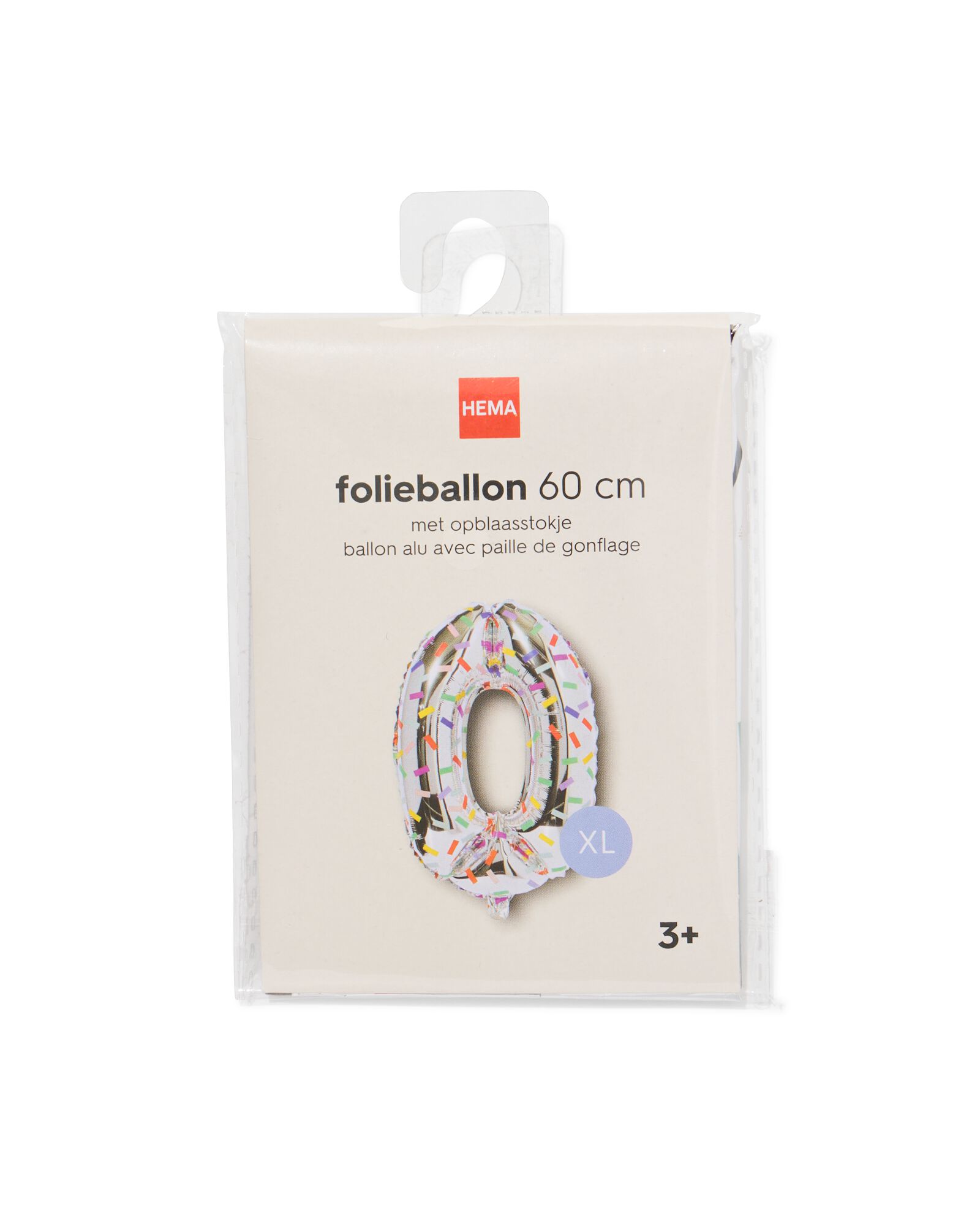 Folienballon Zahl 0 60 cm Konfetti - 14260057 - HEMA