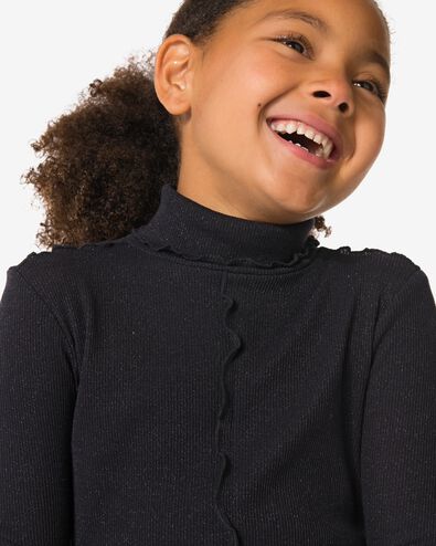 kindertop rib glitter zwart zwart - 30826714BLACK - HEMA