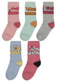 5er-Pack Kinder-Socken, Animal bunt bunt - 1000026512 - HEMA