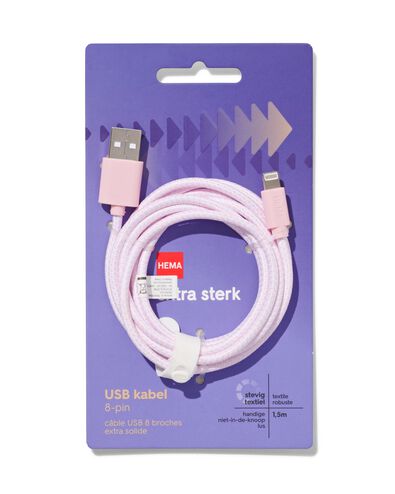câble chargeur USB 8 broches 1,5m - 39630048 - HEMA