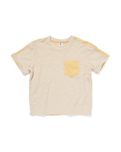 t-shirt enfant tissu éponge jaune 86/92 - 30782681 - HEMA