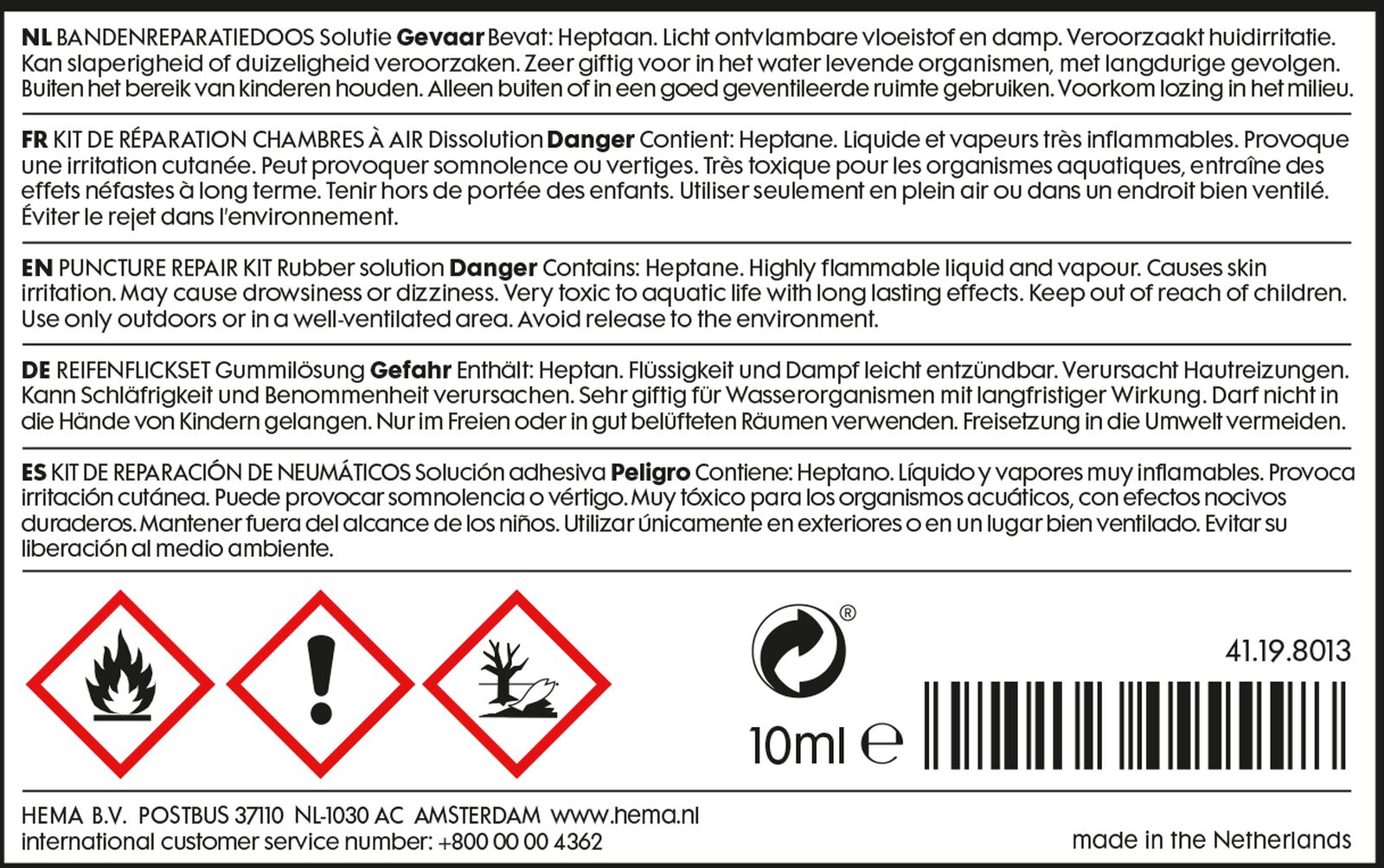 kit de r&eacute;paration pneus - 41198013 - HEMA