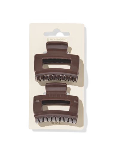 pince &agrave; cheveux 5cm carr&eacute;e marron - 2 pi&egrave;ces - 11800220 - HEMA