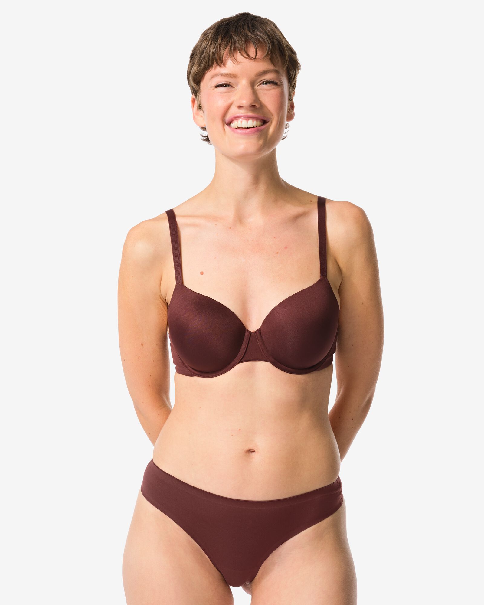 damesstring second skin micro donkerbruin - 19601334DARKBROWN - HEMA