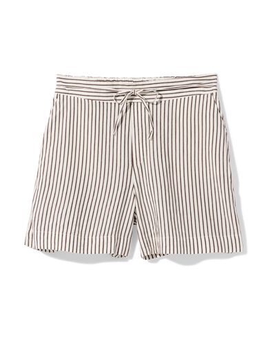 damesshort Sally wide fit seersucker strepen wit wit - 36209140WHITE - HEMA