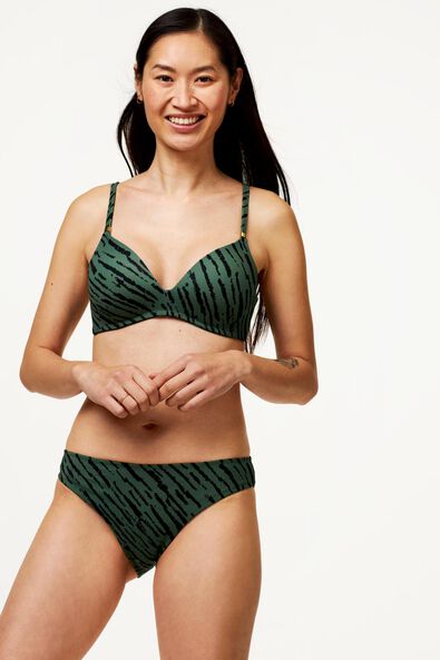 dames bikinitop zonder beugel - zebra legergroen - 1000022860 - HEMA