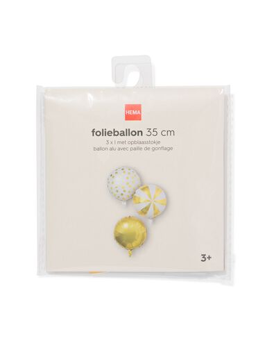 ballons aluminium 35 cm dor&eacute; - lot de 3 - 14260011 - HEMA