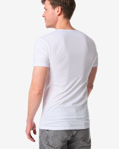 2 t-shirts homme slim fit col en v sans coutures blanc blanc - 1000009976 - HEMA