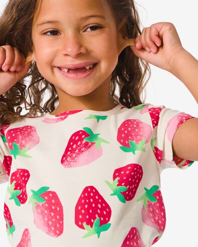 Kinder-T-Shirt, Erdbeeren pfirsich 86/92 - 30864157 - HEMA