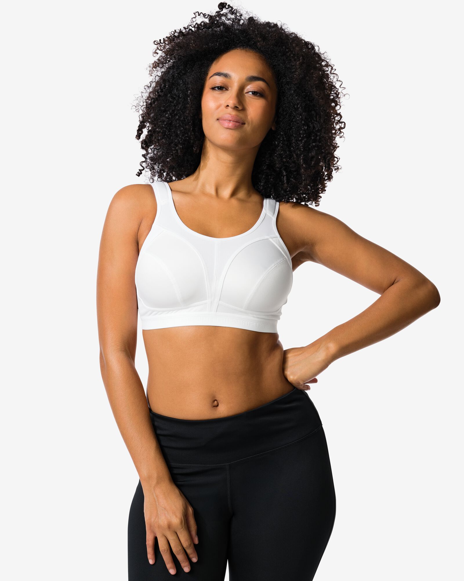soutien-gorge de sport non pr&eacute;form&eacute; maintien robuste sans armatures blanc blanc - 21701202WHITE - HEMA