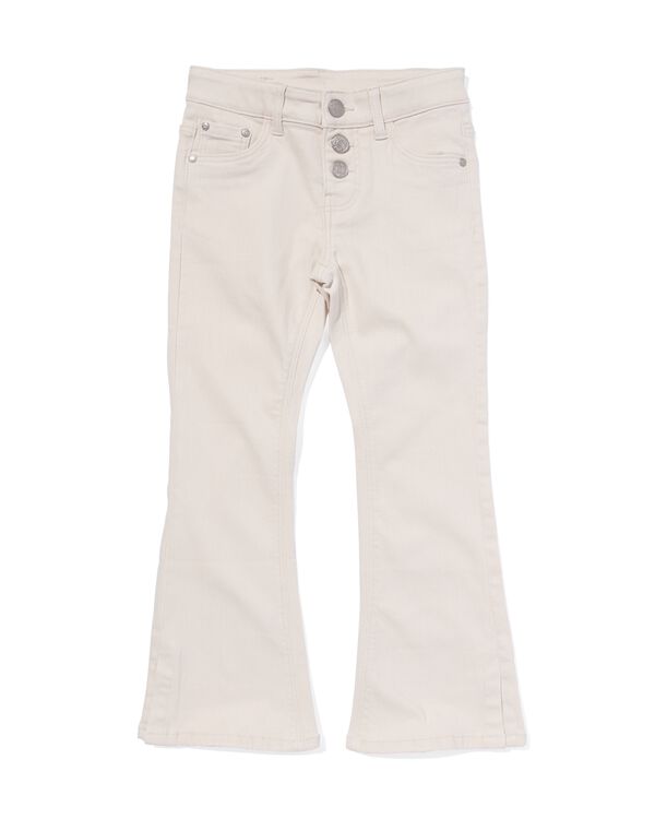 kinder jeans flared gebroken wit gebroken wit - 30896118OFFWHITE - HEMA