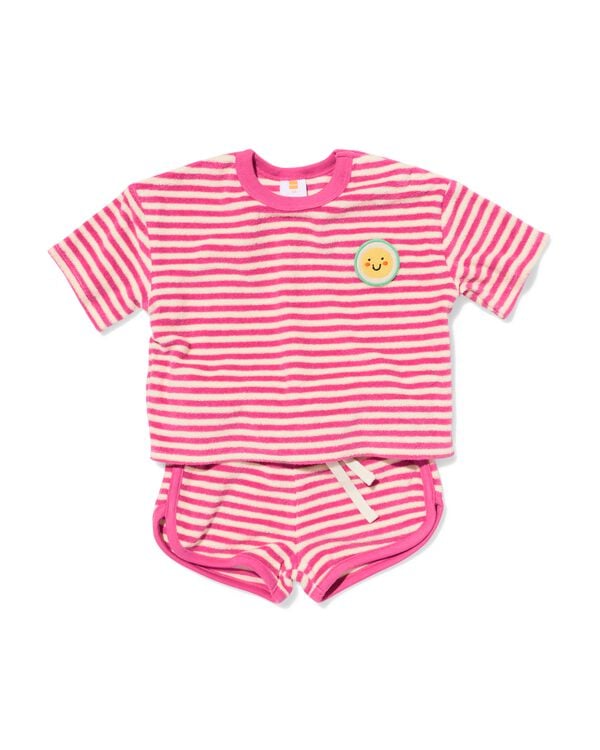 ensemble de v&ecirc;tements b&eacute;b&eacute; coupe confortable tissu &eacute;ponge rayures rose rose - 33029680PINK - HEMA