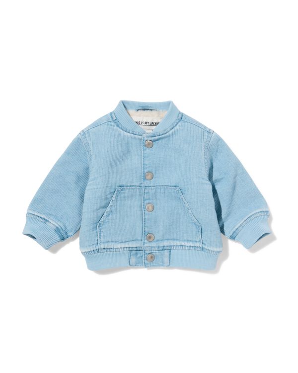 baby bomberjack rib denim denim - 33179970DENIM - HEMA