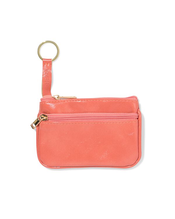 &eacute;tui &agrave; cl&eacute;s 12x8cm simili cuir corail - 18160034 - HEMA
