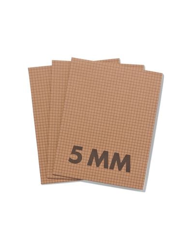 3 cahiers A5 &agrave; carreaux 5 mm - 14170056 - HEMA