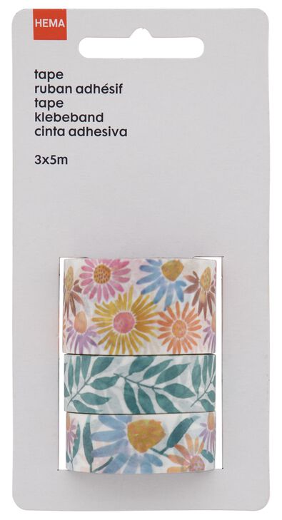 rubans adhésifs washi fleurs sauvages - 3x5m - 14700584 - HEMA