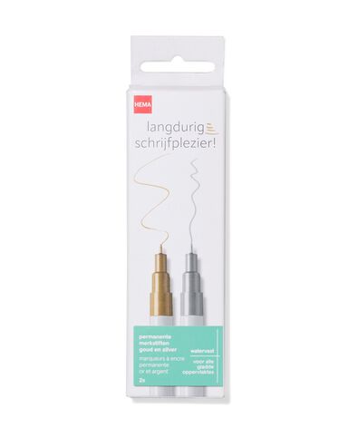 2er-Pack Permanentmarker, gold/silber - 14430070 - HEMA