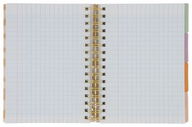 cahier à spirale 4-en-1 A5 à grands carreaux (Seyès) zèbre - 14100127 - HEMA