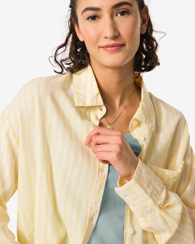 Damen-Bluse Lizzy, mit Leinen gelb gelb - 36239560YELLOW - HEMA