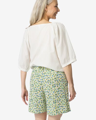 Damenshorts Remmy mit weitem Bein, Blumen limettengr&uuml;n - 36238955LIME - HEMA