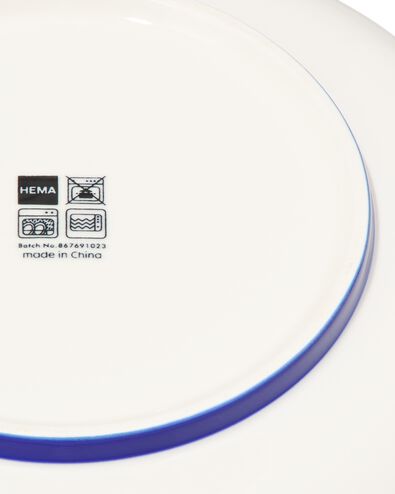 assiette creuse &Oslash;22cm - new bone blanc et bleu - vaisselle d&eacute;pareill&eacute;e - 9650007 - HEMA