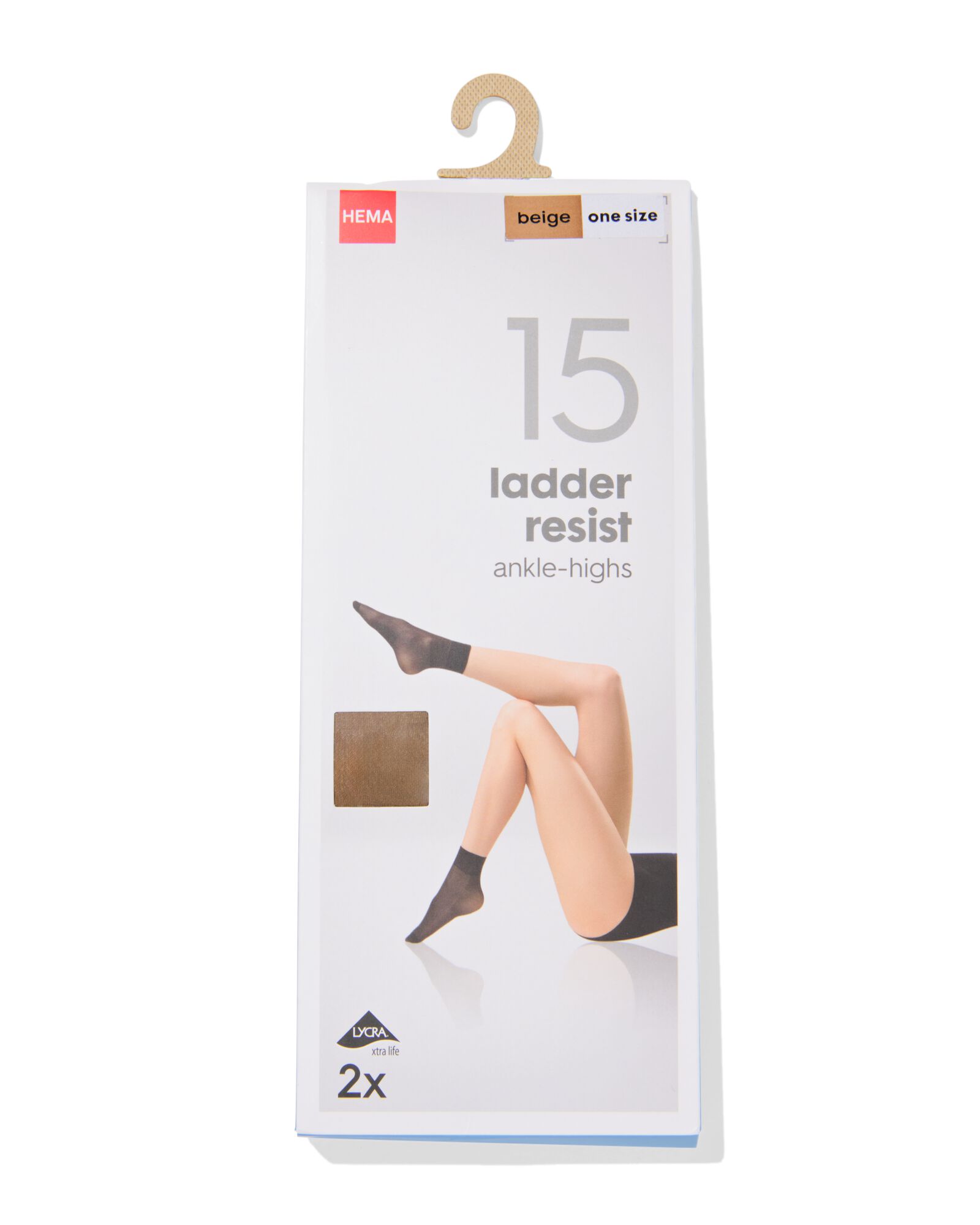 collants chaussettes anti-filage mats 15 deniers - 2 paires beige one size - 4022766 - HEMA