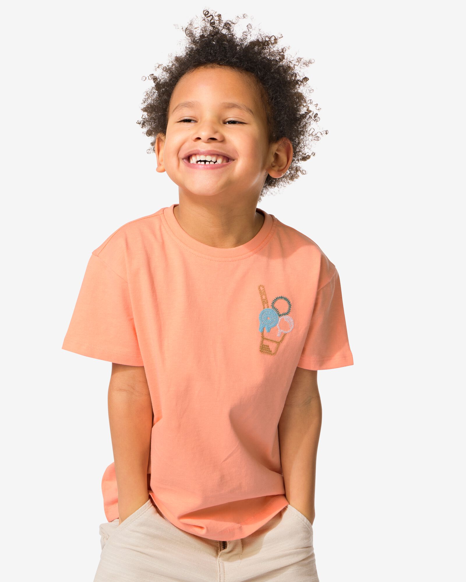 Kinder-T-Shirt Eist&uuml;ten pfirsich - 30794005PEACH - HEMA