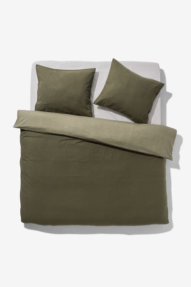 dekbedovertrek - flanel groen - 1000029772 - HEMA