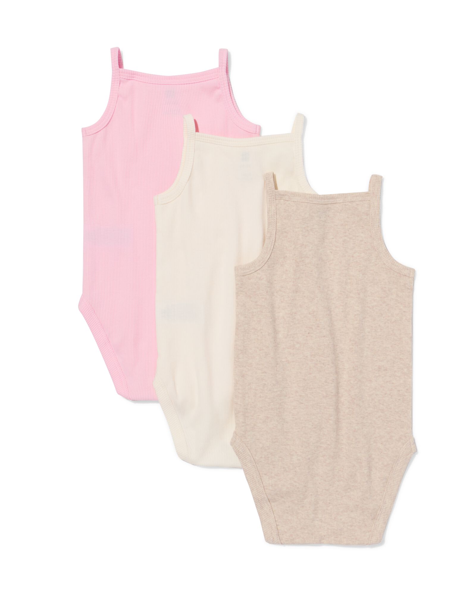Bodys aus Ripp-Baumwolle mit Stretch &ndash; 3 St&uuml;ck rosa - 33347440PINK - HEMA