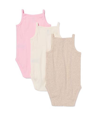 Bodys aus Ripp-Baumwolle mit Stretch &ndash; 3 St&uuml;ck rosa - 33347440PINK - HEMA