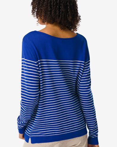 Damen-Pullover Olga, Streifen blau XL - 36352254 - HEMA