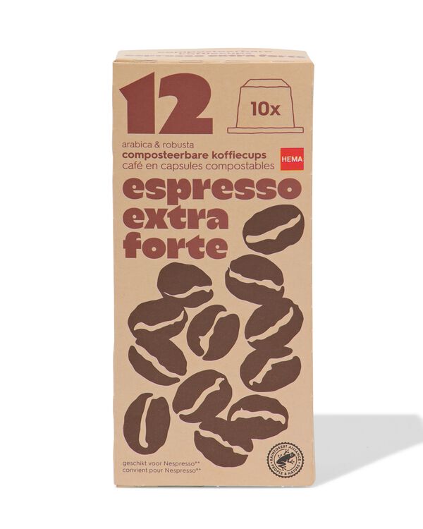 composteerbare cups extra forte - 10 stuks - 17180042 - HEMA