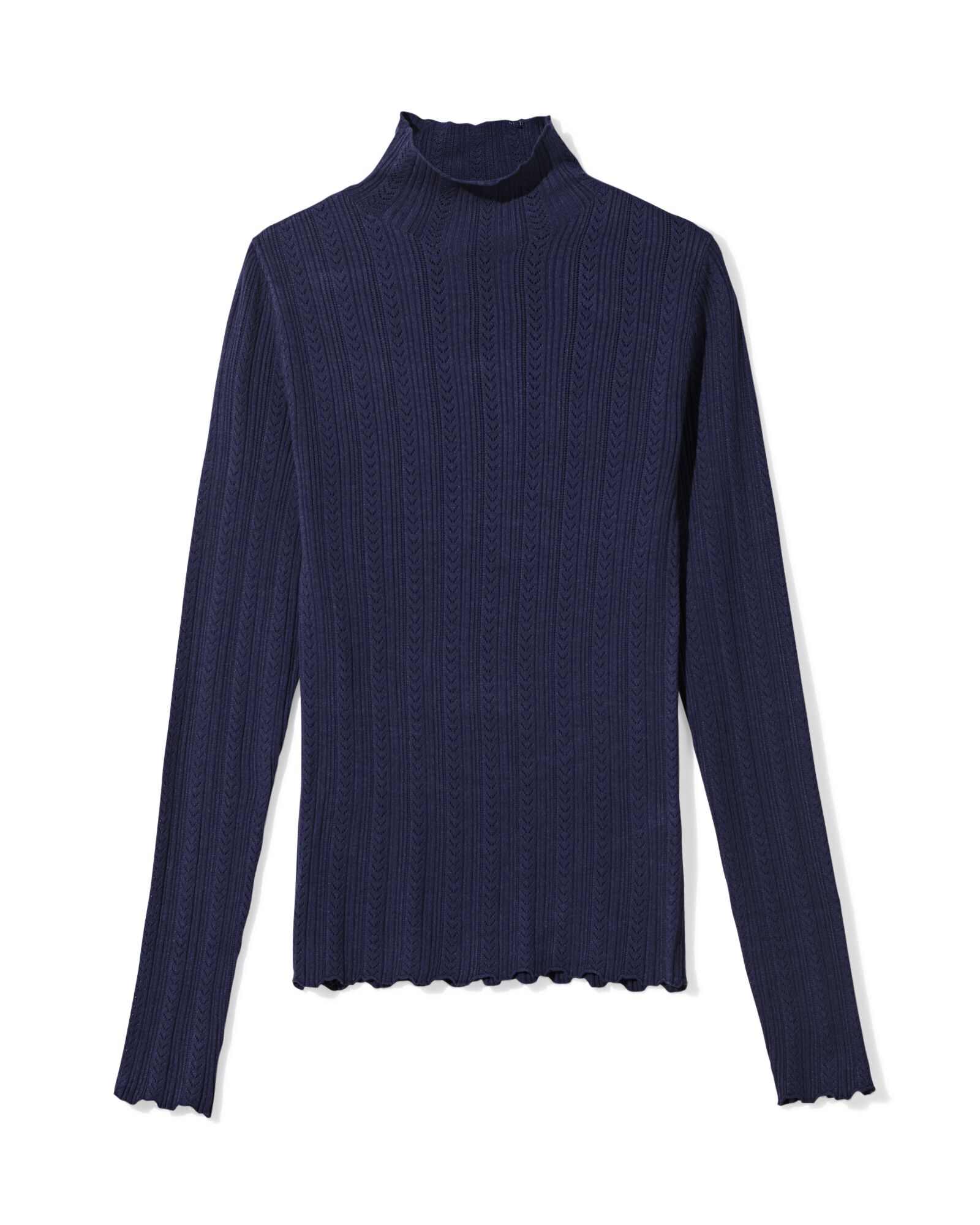 dames T-shirt Charlie pointelle donkerblauw donkerblauw - 36206260DARKBLUE - HEMA