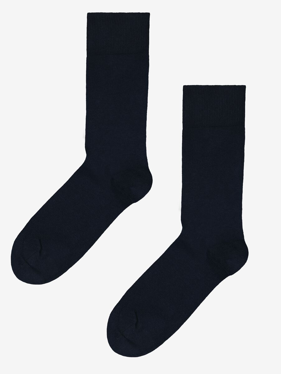 2 paires de chaussettes homme avec coton bio bleu 39/42 - 4120086 - HEMA