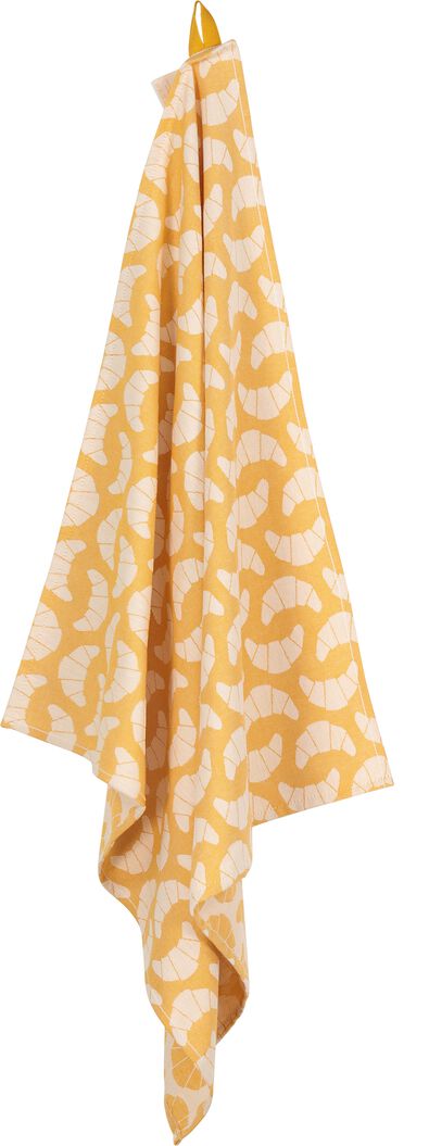 torchon 65x65 croissant - blanc/ocre - 5400105 - HEMA