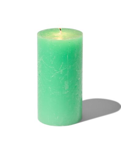 rustieke kaarsen groen 7 x 13 - 13502990 - HEMA