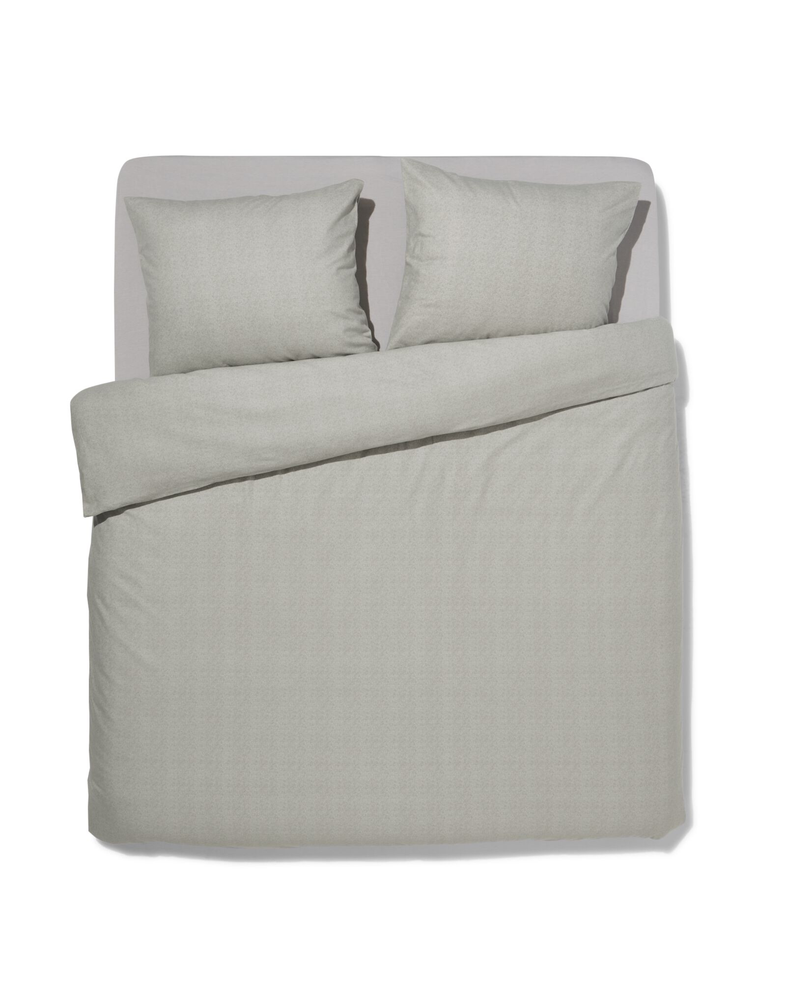Bettbezug Flanell 200x200/220 grau meliert - 5790303 - HEMA