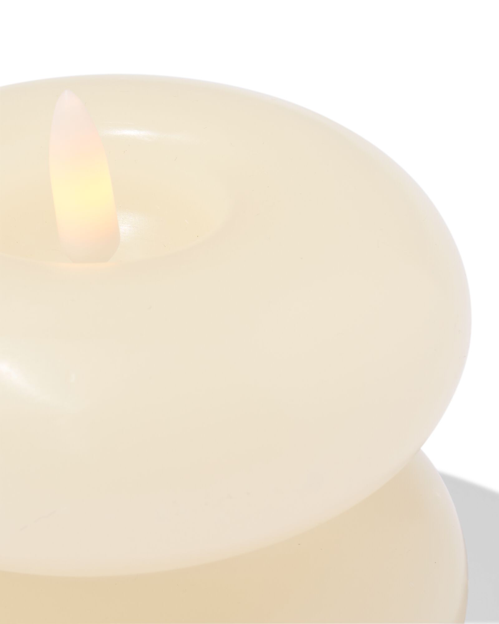 bougie &agrave; forme led ⌀10x9,5cm ivoire - 13550171 - HEMA