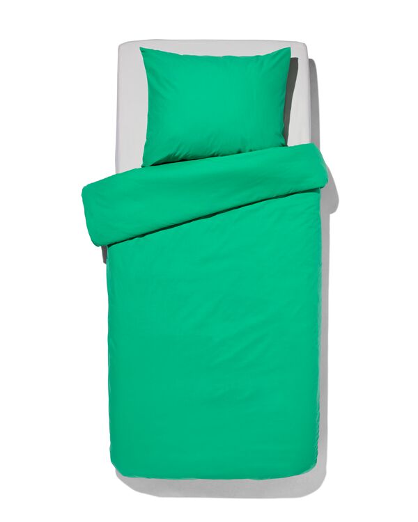 dekbedovertrek 140x200/220cm zacht katoen groen - 5750070 - HEMA